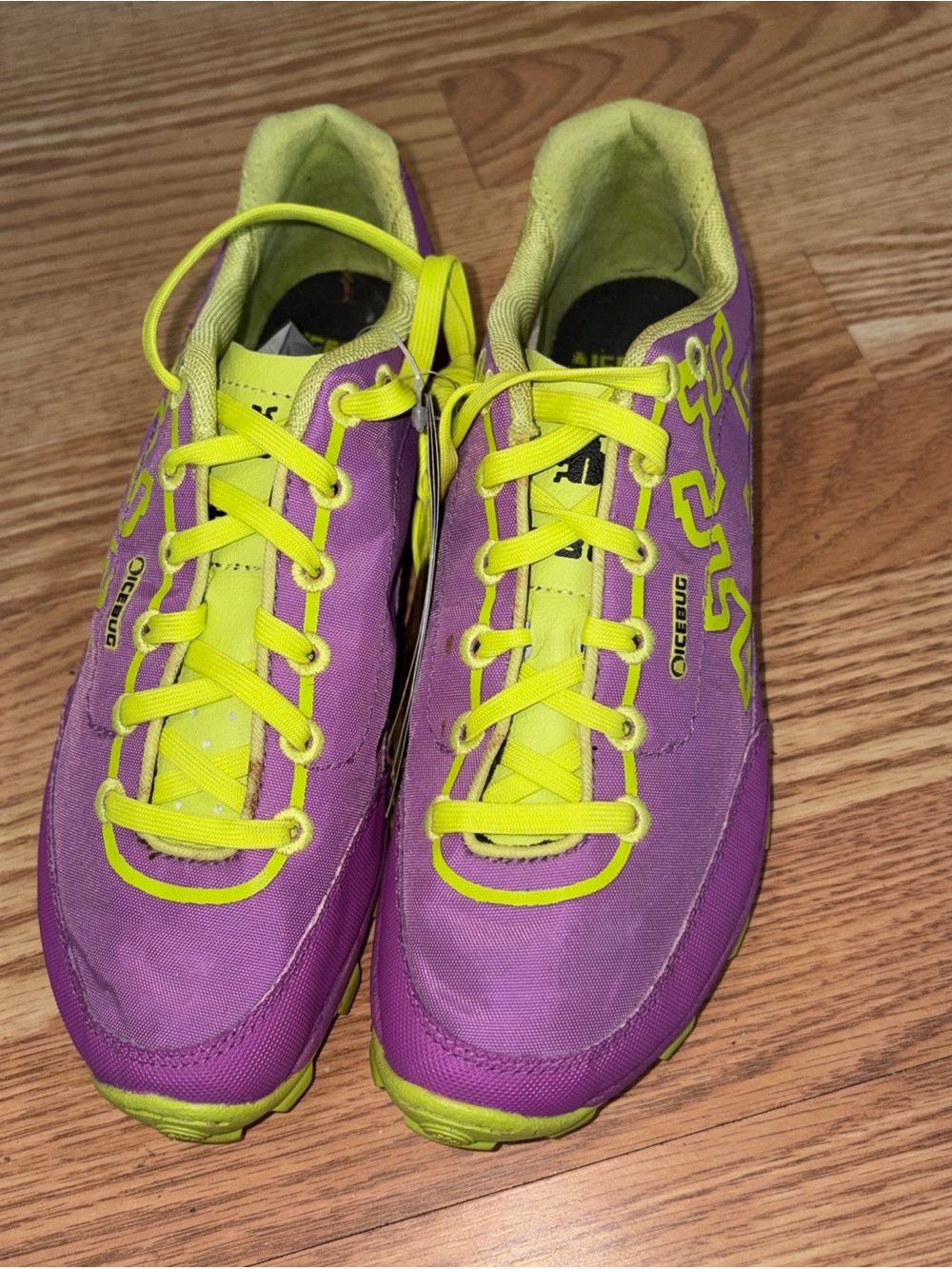 Women’s Athletic Sneakers in Purple with Neon Yellow Accents